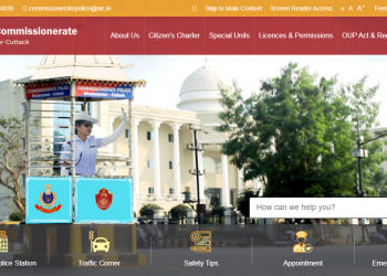 A screenshot of the revamped website of Cuttack-Bhubaneswar Commissionerate Police