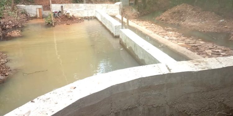 This block harvests stream water for irrigation  