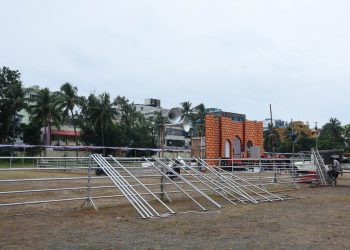 Preparations in full swing for Independence Day celebrations at Exhibition Ground in Bhubaneswar