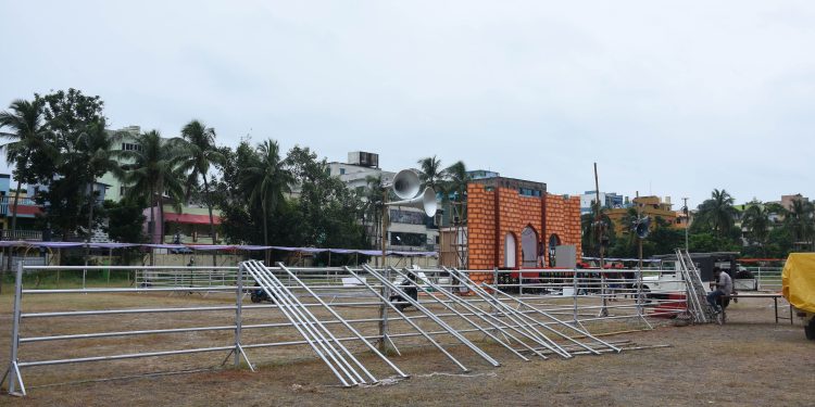 Preparations in full swing for Independence Day celebrations at Exhibition Ground in Bhubaneswar