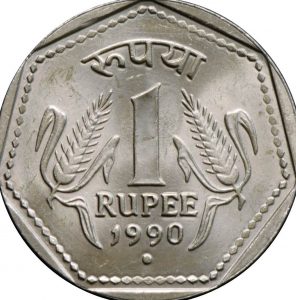 Coins with round dot symbol below the year