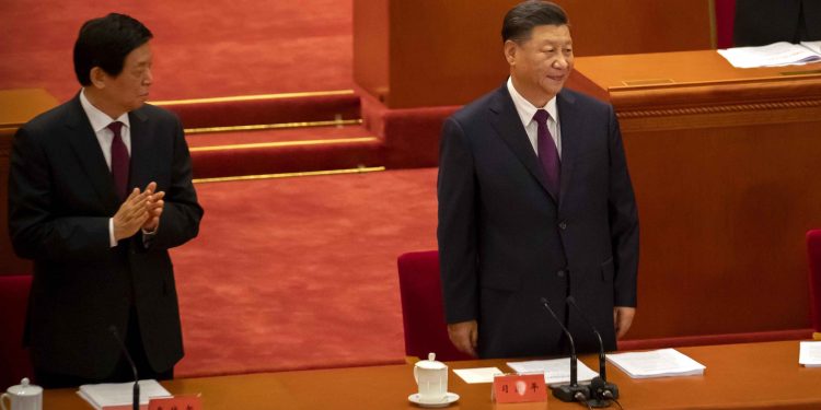 Chinese President Xi Jinping (right) at the Great Hall of the People in Beijing  PTI Photo