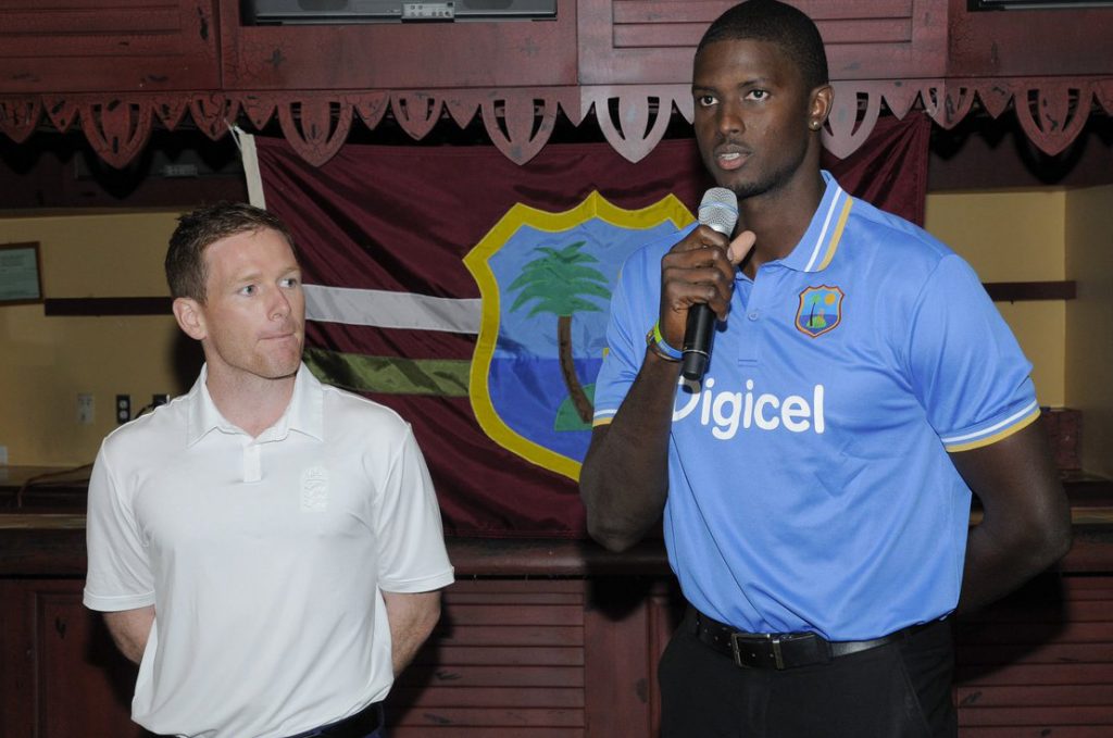 Eoin Morgan and Jason Holder