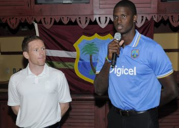 Eoin Morgan and Jason Holder