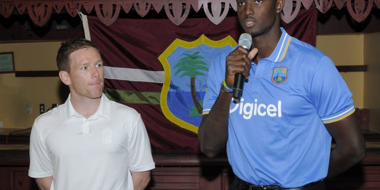 Eoin Morgan and Jason Holder