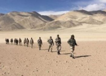 Indian army patrolling in Ladakh