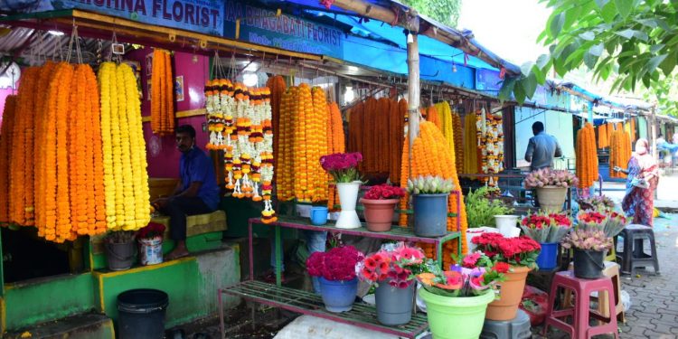 A flower shop in Bhubaneswar.  PC: Bikash Nayak