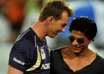 Brett Lee and Shah Rukh Khan