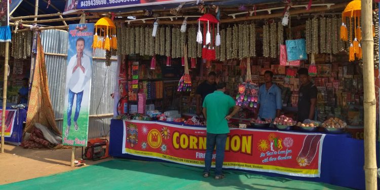 File photo of a firecracker shop in Bhubaneswar