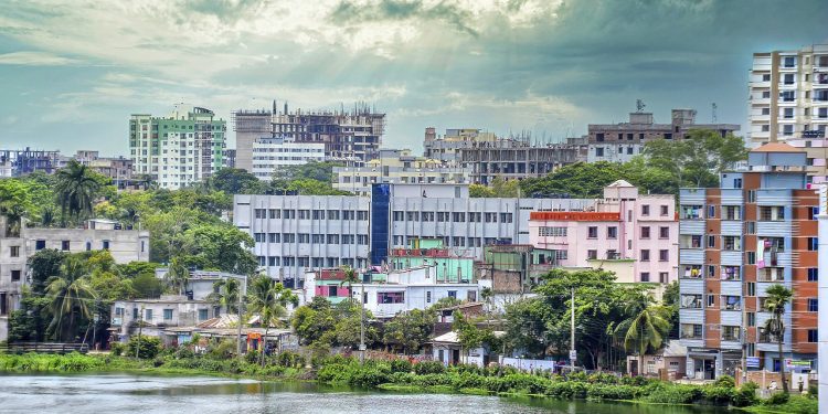 Cityscape of Comilla City.