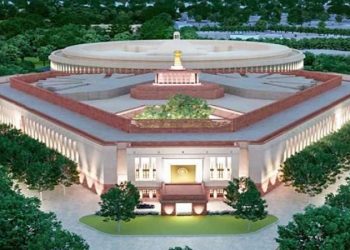 A model of the proposed new Parliament building in New Delhi. (Photo: PTI)