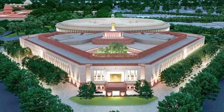 A model of the proposed new Parliament building in New Delhi. (Photo: PTI)