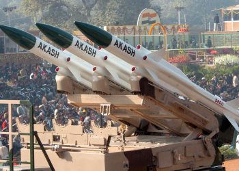 The 'Akash' super sonic cruise missile with a range of 25km, passes through the Rajpath during the 58th Republic Day Parade - 2007, in New Delhi on January 26, 2007.