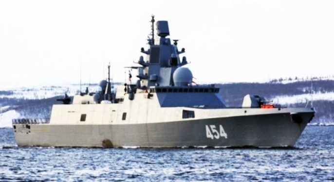 The Admiral Gorshkov frigate is seen in this photo published on the Russian Defense Ministry's website