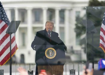 Washington : President Donald Trump speaks during a rally protesting the electoral college certification of Joe Biden as President, Wednesday, Jan. 6, 2021, in Washington. AP/PTI(AP01_07_2021_000018B)