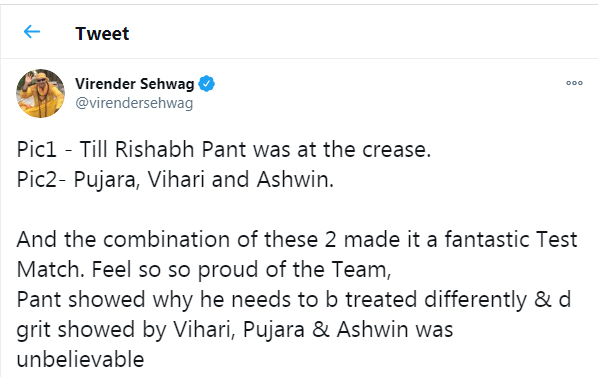 Sehwag tweet