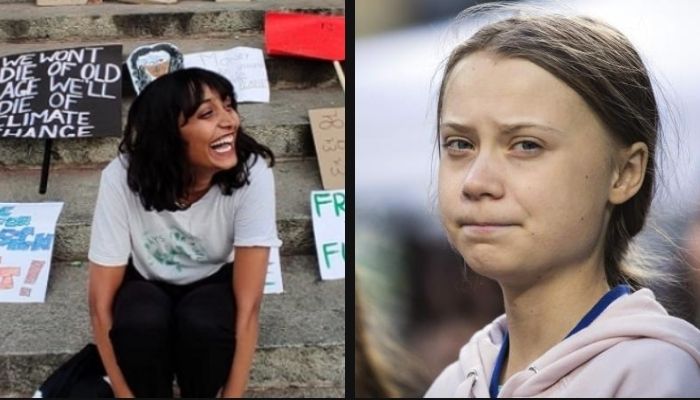 Disha Ravi and Greta thunberg