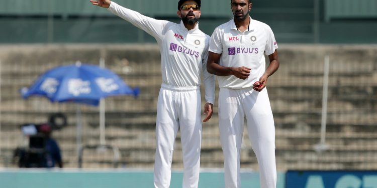 Indian skipper Virat Kohli with Ravichandran Ahwin (Image: BCCi/Twitter)