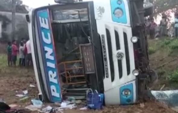 30 passengers injured as bus overturns in Kendrapara district  