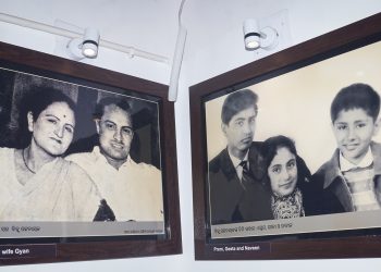 Family photos of legendary leader Biju Patnaik, his spouse Gyan Patnaik and their three children—Prem, Geeta and Naveen—on display at Anand Bhawan Museum and Learning Centre in Cuttack