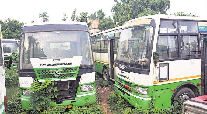 Cuttack’s town bus service in limbo