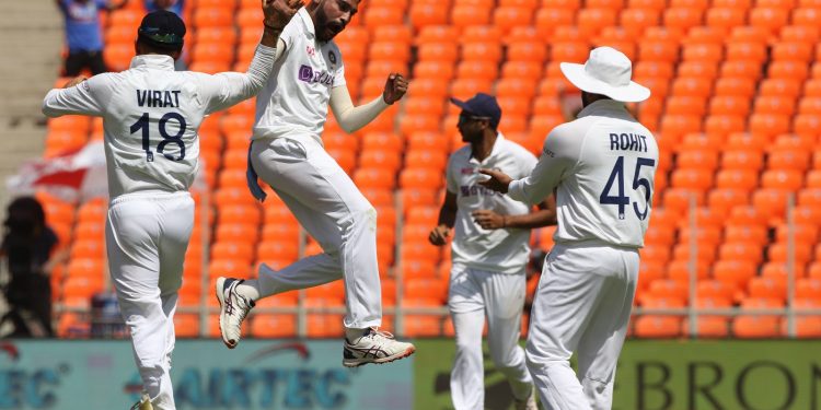 Mohammed Siraj of India celebrates the wicket of Jonny Bairstow of England during day one of the fourth PayTM test match between India and England held at the Narendra Modi Stadium, Ahmedabad, Gujarat, India on the 4th March 2021

Photo by Pankaj Nangia/ Sportzpics for BCCI