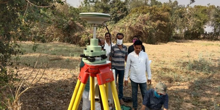 Officials take measurements near Subarnarekha