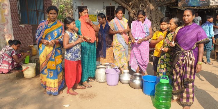 Summer ordeal Chhatrapur village residents have to draw lots to get drinking water