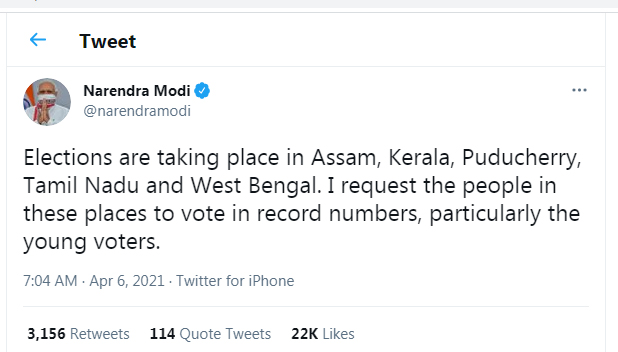 Modi tweet