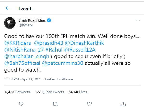 SRK tweet