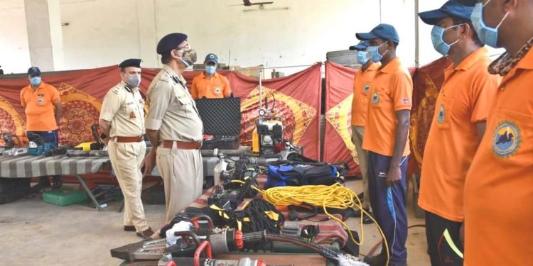 DGP Abhay holds discussions with ODRAF personnel on OSAP 6th Battalion premises in Cuttack, Friday