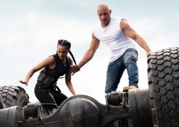 (from left) Ramsey (Nathalie Emmanuel) and Dom (Vin Diesel) in "F9," directed by Justin Lin.