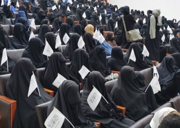 Veiled Afghan women rally in support of Taliban in Kabul