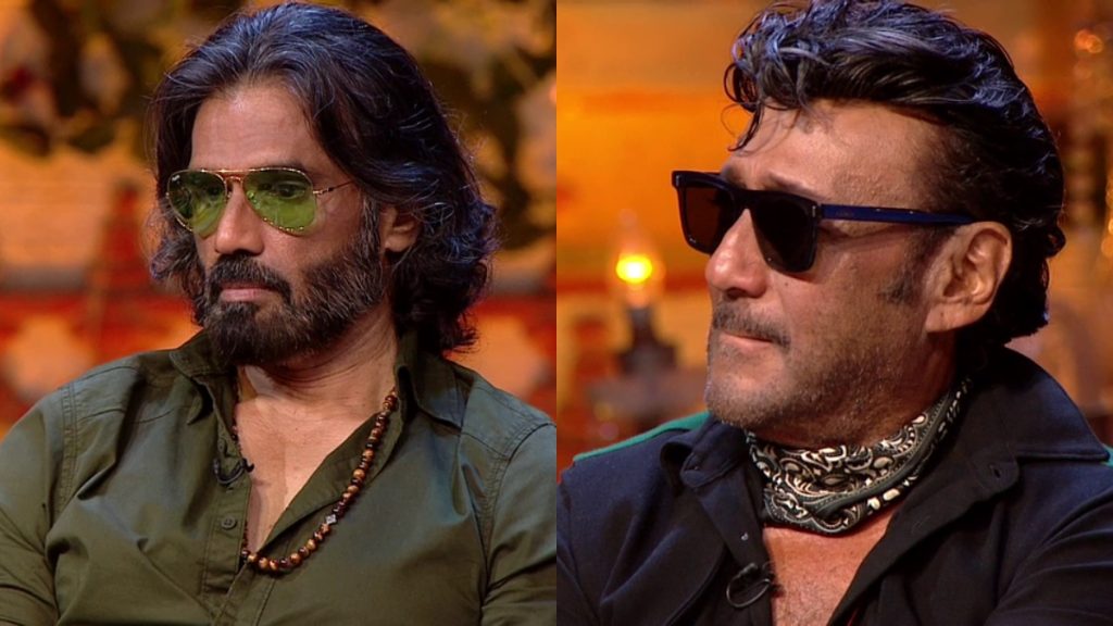 Suniel Shetty, Jackie Shroff flaunt muscles on 'KBC 13', Big B impressed