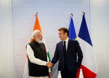 Narendra Modi Saturday met French President Emmanuel Macron