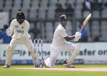 Mumbai: Indian batter Mayank Agarwal plays a shot on the first day of the 2nd test cricket match between India and New Zealand, at Wankhede Stadium in Mumbai, Friday, Dec. 3, 2021. (PTI Photo/Shashank Parade)(PTI12_03_2021_000097B)