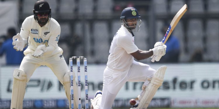 Mumbai: Indian batter Mayank Agarwal plays a shot on the first day of the 2nd test cricket match between India and New Zealand, at Wankhede Stadium in Mumbai, Friday, Dec. 3, 2021. (PTI Photo/Shashank Parade)(PTI12_03_2021_000097B)