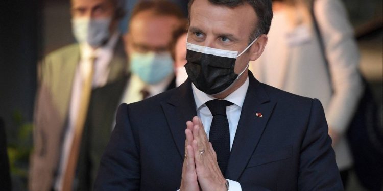 French President Emmanuel Macron gestures during a press conference at the Europe Day ceremony and the Future of Europe conference at the European Parliament in Strasbourg, France, May 9. (Photo AFP via scmp.com)