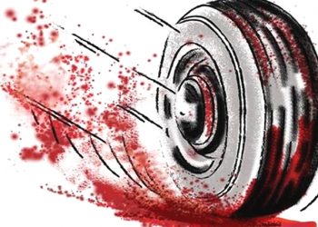 Road crash - 2-wheeler collides with truck in Odisha
