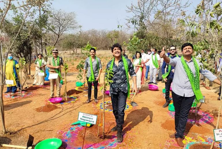 nagarjuna adopted forest land