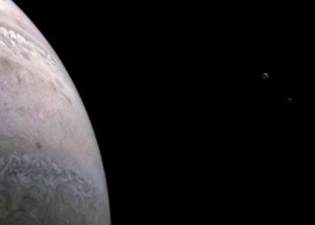 Jupiter's moons Io, Europa