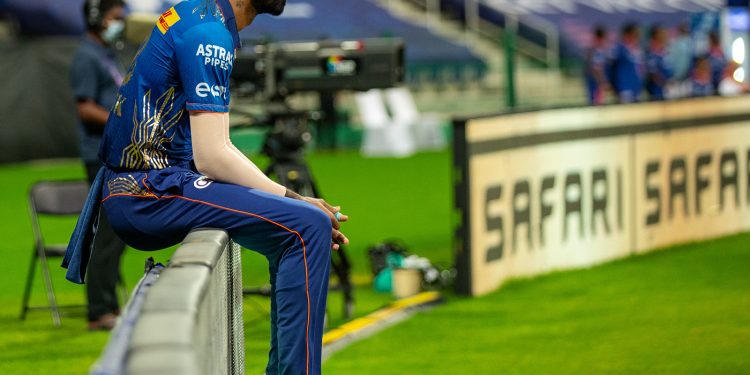 Hardik Pandya of Mumbai Indians during match 42 of the Vivo Indian Premier League between the Mumbai Indians and the Punjab Kings held at the Sheikh Zayed Stadium, Abu Dhabi in the United Arab Emirates on the 28th September 2021

Photo by Sandeep Shetty / Sportzpics for IPL