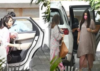 Neetu Kapoor, Soni Razdan, Shaheen Bhatt visit Ranbir, Alia's residence