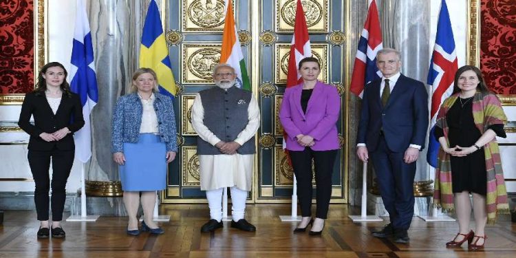 Prime Minister Narendra Modi with counterparts from Nordic countries. (Twitter/@narendramodi)