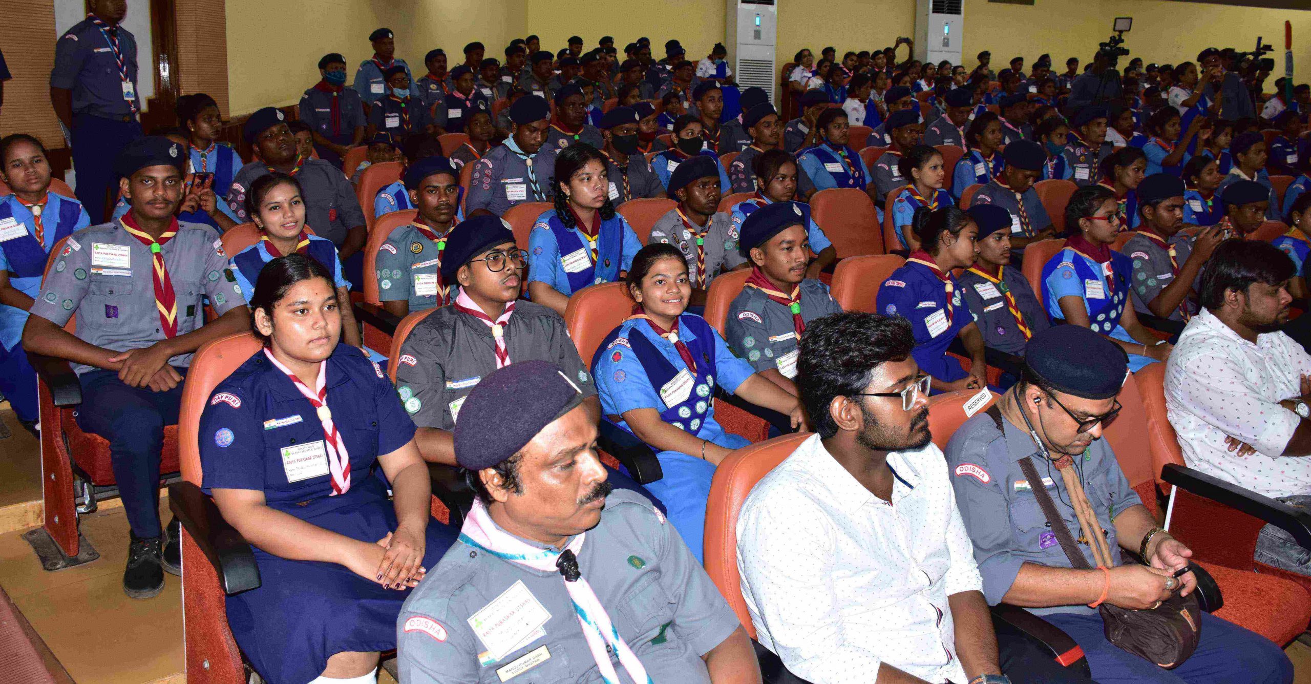 Governor Ganeshi Lal attends state-level award distribution ceremony of Odisha State Bharat Scouts and Guides at Suchana Bhawan in Bhubaneswar