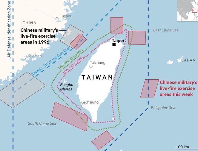 Taiwan says 25 Chinese planes, three ships sent toward island