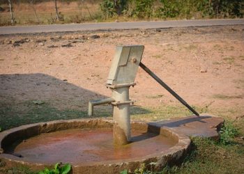 Old hand operated water pump in rural India