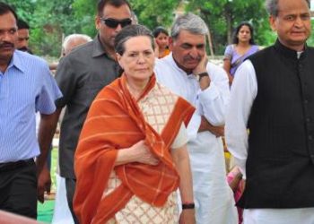 Rajasthan CM Gehlot at Sonia Gandhi's residence