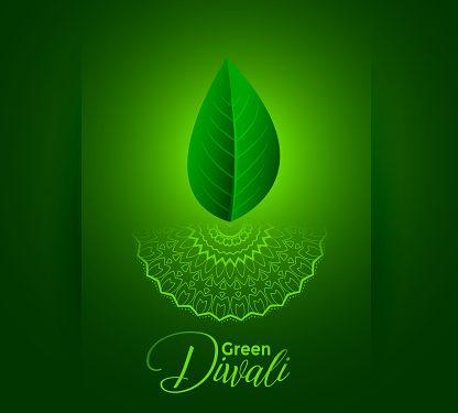 creative eco friendly green diwali festival concept background