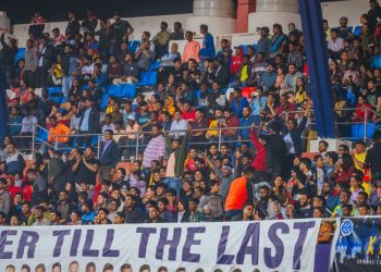 The Juggernauts cheering for their team Odisha FC in ISL